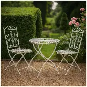 HTI Tischgruppe Weiß Romantic Garden