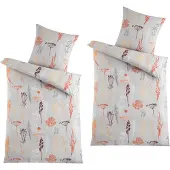 HTI Mikrofaser Flausch Bettwäsche 2 Sets Grau/Orange