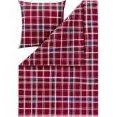 Estella Kuschelflanell Bettwäsche Quirin rot 135x200 cm + 80x80 cm