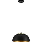 Nova Luce Pendelleuchte Sqube E27 Schwarz Gold Metall Ø35cm 9001086