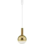 Nova Luce LED Pendelleuchte Nostos dimmbar 6W warmweiss 3000K Gold Weiß Glas Metall Ø25cm 9030541
