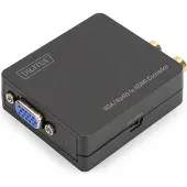 Digitus VGA zu HDMI Konverter inkl. Audioübertragung, Schwarz, 1920 x 1080 Pixel, VGA (D-sub) + RCA, HDMI, HDMI, 60,5 mm