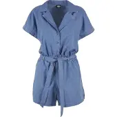 Urban Classics Light Denim Resort Kurzer Overall Mit Kurzen Ärmeln