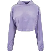 Urban Classics Damen Kurzer Samt Oversized Hoodie Lavendel