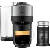 Nespresso VERTUO Pop+ Titan & Aeroccino3 schwarz Vertuo Kaffeemaschine