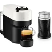 Nespresso VERTUO Pop Coconut White & Aeroccino 3 schwarz Vertuo Kaffeemaschine