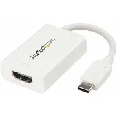 StarTech.com .com USB-C auf HDMI Adapter mit USB Stromversorgung - 4K 60Hz - Weiß, USB Typ-C, HDMI-Ausgang, 3840 x 2160 Pixel