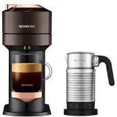 Nespresso Vertuo Next Premium Rich Brown + Aeroccino4 Vertuo Kaffeemaschine