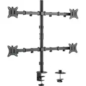 Equip 17”–32” Vierfach-Gelenk-Monitor/LCD-Tischhalterung, Klemme, 36 kg, 43,2 cm (17"), 81,3 cm (32"), 100 x 100 mm, Schwarz