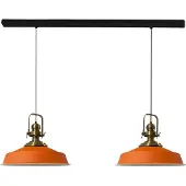 Bamyum Asletl Pendelleuchte Esstisch 2 Flammig Metall 41 cm, Hängelampe Esstisch Wohnzimmer, Hängelampe Industrial Vintage, Küchenlampe Vintage - Orange