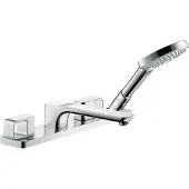 Hansgrohe 4-Loch Wannenrandarmatur AXOR URQUIOLA DN 15, mit Platte stainless steel optic stainless steel optic