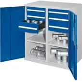 Kappes Schwerlastbeistellschrank Mod. 71 RAL 7035/5010 Vollblechtüren mit Ausstattung