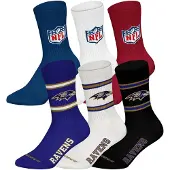 NFL Unisex Socken, 6er Pack - Teams, 6Pack Crew Socks, Football, Logo, Baumwollmischung