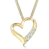Elli DIAMONDS Halsketten - Halskette Herz Ewigkeit Diamant (0.045 ct.) 925 Si - Gr. unisize - in Gelbgold - für Damen