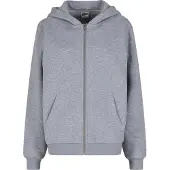 Urban Classics Damen Flauschige Zip-Hoody Sweat &amp; Fleece - Kapuzenjacke mit Reißverschluss lightasphalt 3XL