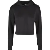 Urban Classics Damen Kurzer Scuba Hoodie Schwarz