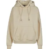 Urban Classics weicher Damen Hoodie Kordelzug Kapuze 500 g/m² mit Baumwolle Beige