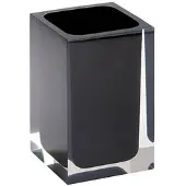 BRILLANTBAD BISTA Glashalter Polyresin Schwarz 72x110x72 mm für Bad & Küche >> Freistehend anwendbar