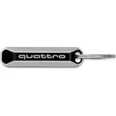 Audi collection Audi Schlüsselanhänger quattro schwarz/silber 3182100500 - 62 x 14.5 x 8 mm