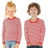 Buttinette Langärmeliges Ringelshirt "Red Stripes" für Kinder