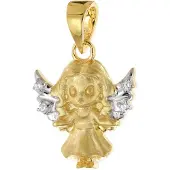 Trendor 21310 Engel Anhänger Gold 333 / 8K Schmuck-Anhänger mit Zirkonia
