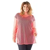 Buttinette Netzshirt für Übergrößen, neonpink