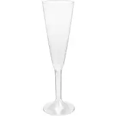 Monouso - Mehrweg Sektglas aus PS Fuß Transparent 160ml 2-teilig (20 Stück)