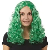 Buttinette Lockenperücke "Lara", grün