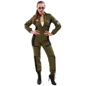 Buttinette Overall Kampfflieger für Damen, olivgrün