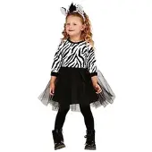 Buttinette Kinderkleid "Zebra Gittchen", schwarz/weiß