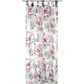 Arsvita Gardine 140 cm x 245 cm Voile mit Druck Flower Schlaufenschal