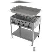 ChattenGlut Professional Gastrobräter 4-flammig Standgerät 14,7kW und Rost und Pfanne