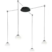 FABAS LUCE - Arabella LED-Hängeleuchter aus Metall und weißem mundgeblasenem Glas 3547-49-102