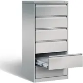 C+P Karteischrank A5 quer Metall 6 Schubladen voll ausziehbar