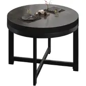 GGM Möbel BO | Bistro Tisch | Ø70xH54cm | 50mm | Schwarzer Rand | Wenge/ Schwarz