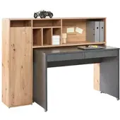 Momax Schreibtischkombination in Dunkelgrau/Eiche