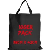 TEXXILLA Baumwolltasche Mehrpack Classic mit zwei kurzen Henkeln, Schwarz, schwarz