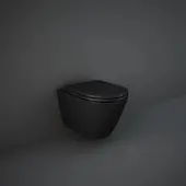 Rak Feeling WC Set mit WC-Sitz spülrandlos, schwarz matt