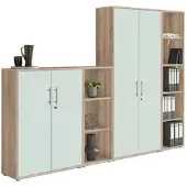 Mid.You Aktenschrank Office Edition Sw Set 4 Weiß/Sonoma Eiche