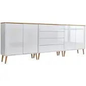Mid.You Sideboard Mailand Set 5 Weiß/Eiche