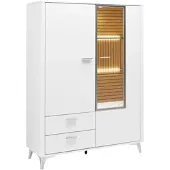 Premium Living Highboard Studio 11 in Weiß/Eichefarben