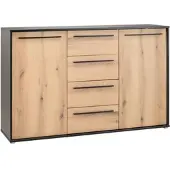 Momax Sideboard Adriano Schwarz/Eichefarben