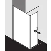 Kermi Liga Seitenwand LIT1L110201AK 110x200cm, links, silber/mattglanz, ESG klar, auf Duschwanne