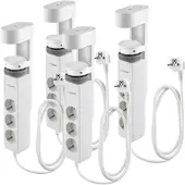 Revolt 4er-Set 3-fach-Tischsteckdose mit Schraubklemme, 2x USB-C, 1x USB-A
