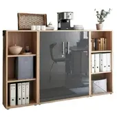 Mid.You Aktenschrank Office Edition Sw Set 2 niedrig Eiche/Anthrazit