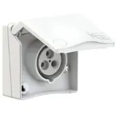 Pce 843-4v CEE-Anbausteckdose Design 16A 3p 4h IP44 (weiß) 8434v