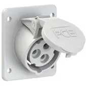 Pce 413-1f87 CEE-Anbausteckdose schräg (75x85mm) 16A 3p 1h IP44/IP54 4131f87