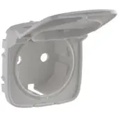 Legrand 754847 Valena Allure Abdeckung Schutzkontaktsteckdose Klappdeckel Farbe: Aluminium