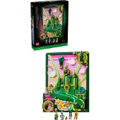 LEGO Wicked Emerald City Wandkunst - 3D-Bauset für Erwachsene – Ausstellungsmodell mit 6 Minifiguren inkl. Dorothy und einer Toto Hundefigur – DIY-Heimdeko – Geschenk für erwachsene Filmfans - 75685