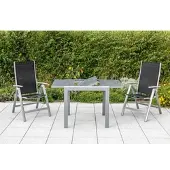 Merxx Semi-Balkonausziehtisch 80/120 x 70 cm - Aluminiumgestell Silber